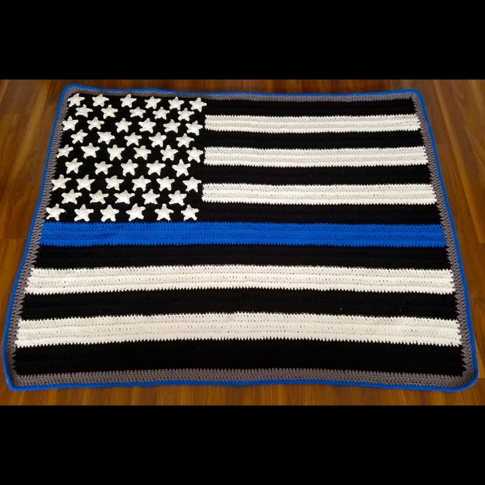 Blue line Flag blanket